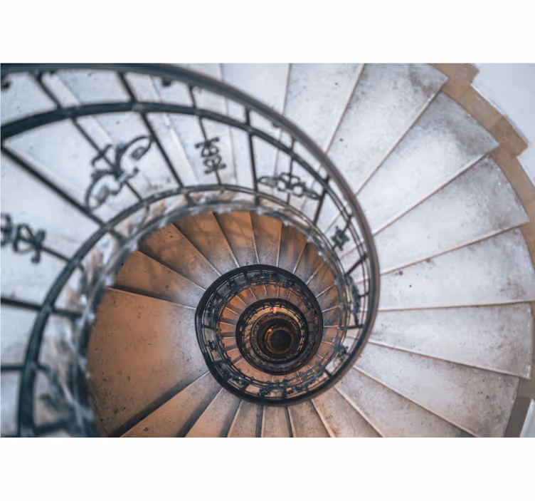 Wall mural city spiral staircase design - TenStickers