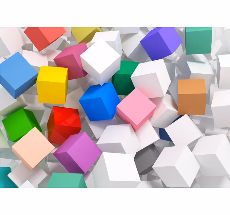 Abstract mural wallpaper colorful geometric shapes - TenStickers