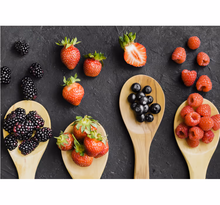 Flowers wall mural berry collection display - TenStickers
