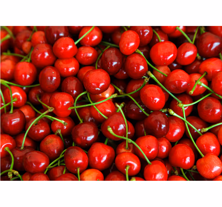 Flowers wall mural ripe cherry bunches - TenStickers
