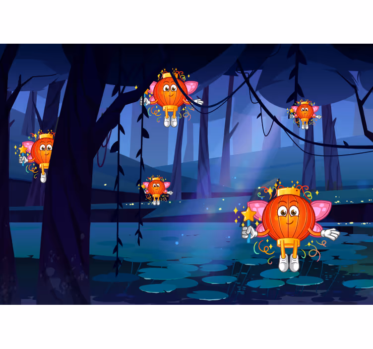 Magical Lantern Creatures wall mural animals - TenStickers