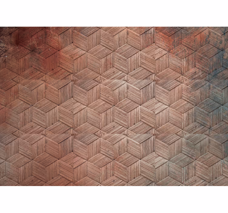 Geometric Wood Motif other wall mural pattern - TenStickers