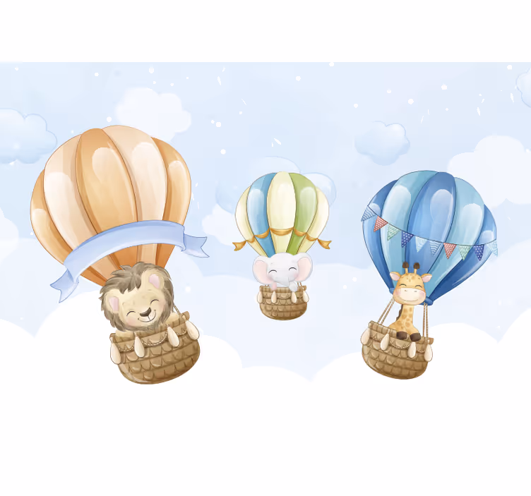 Wall mural animals inflatable blimps - TenStickers