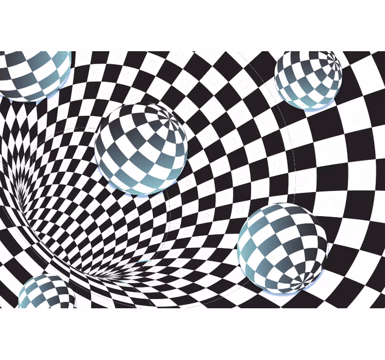Abstract mural wallpaper illusory sphere design - TenStickers
