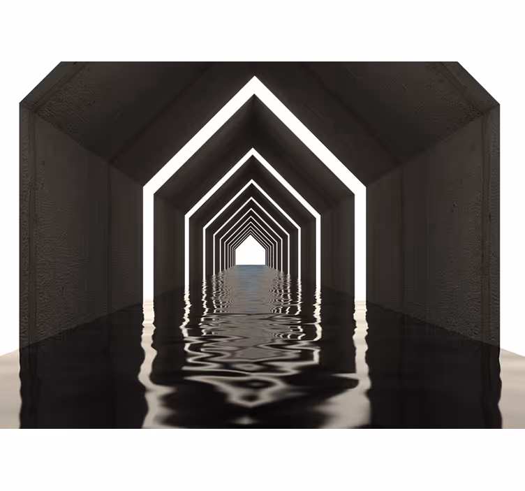 Reflective Tunnel Perspective 3d mural wallpaper - TenStickers