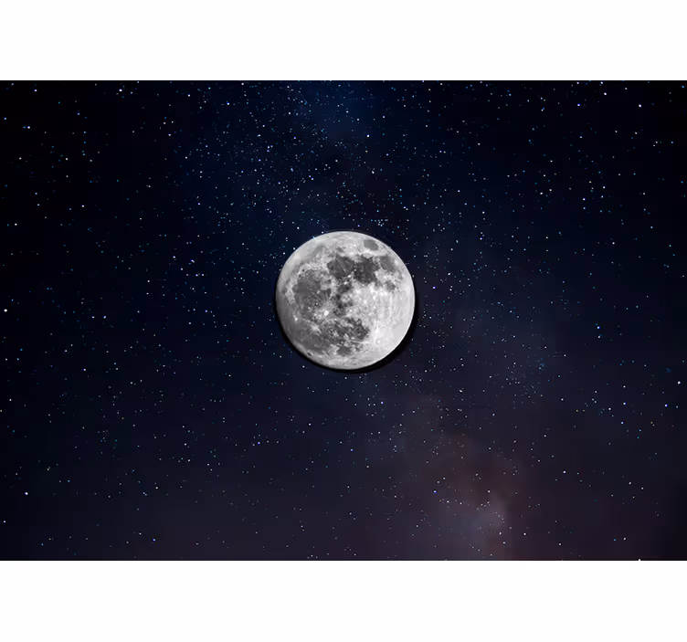 Space wall mural glowing lunar sphere - TenStickers