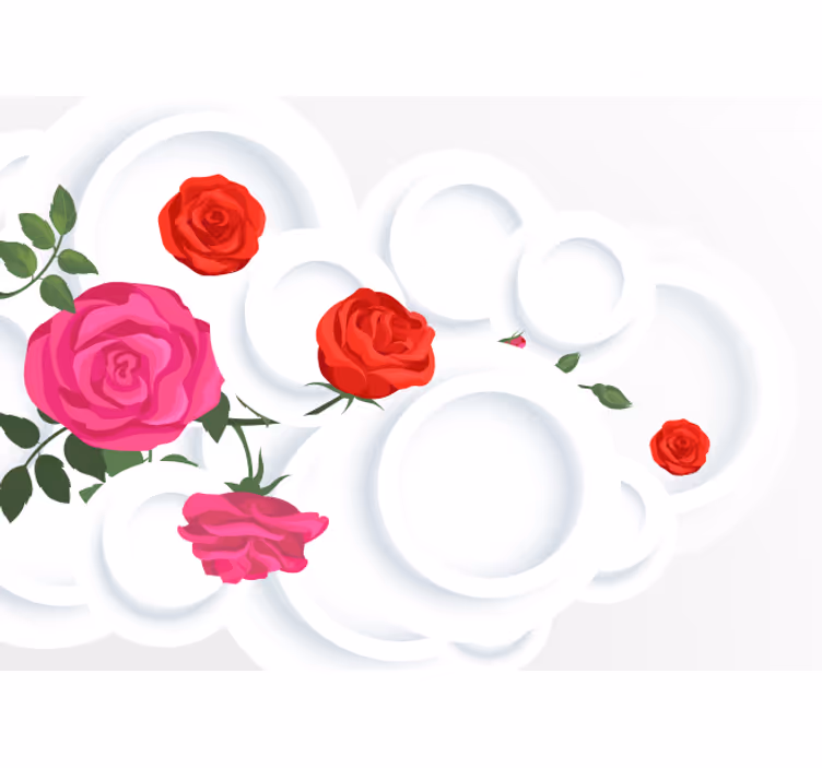 Rose Floral Arrangement flowers wall mural - TenStickers