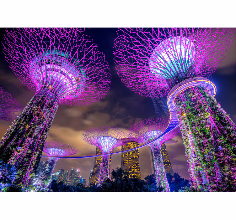 Futuristic Garden Structures wall mural city - TenStickers