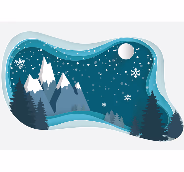 Chilly Alpine Landscape mountain wall mural - TenStickers