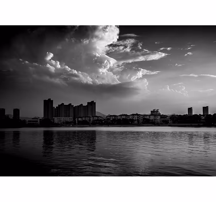 Urban Reflection Skyline wall mural city - TenStickers