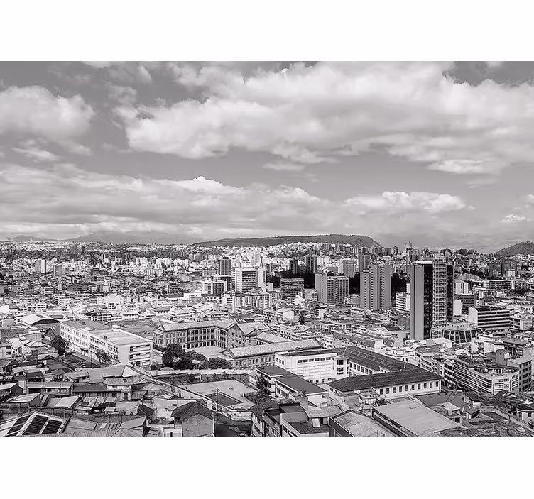 Urban Skyline Perspective wall mural city - TenStickers