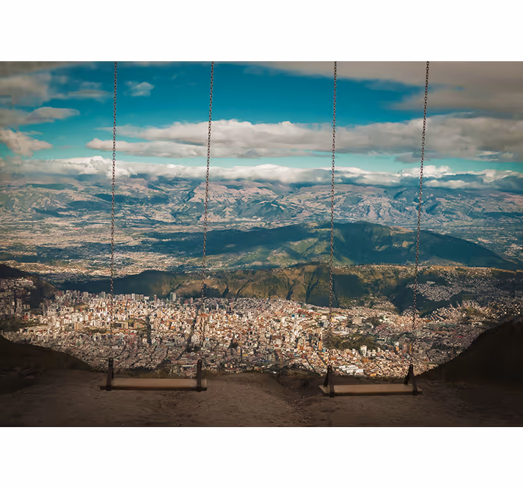Panoramic Cityscape View wall mural city - TenStickers
