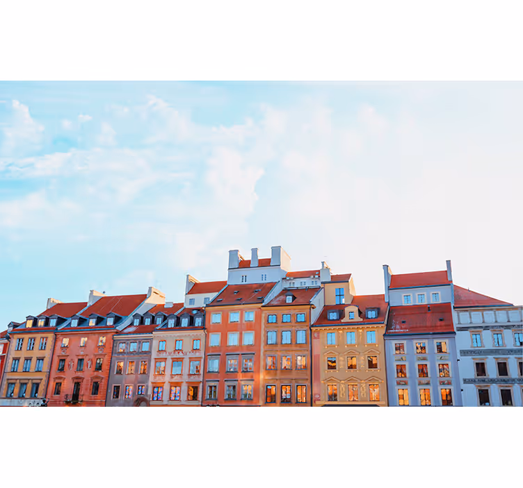 Colorful Cityscape wall mural city - TenStickers