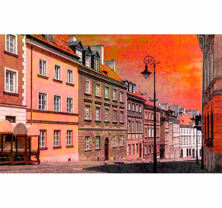 Charming European Street wall mural city - TenStickers