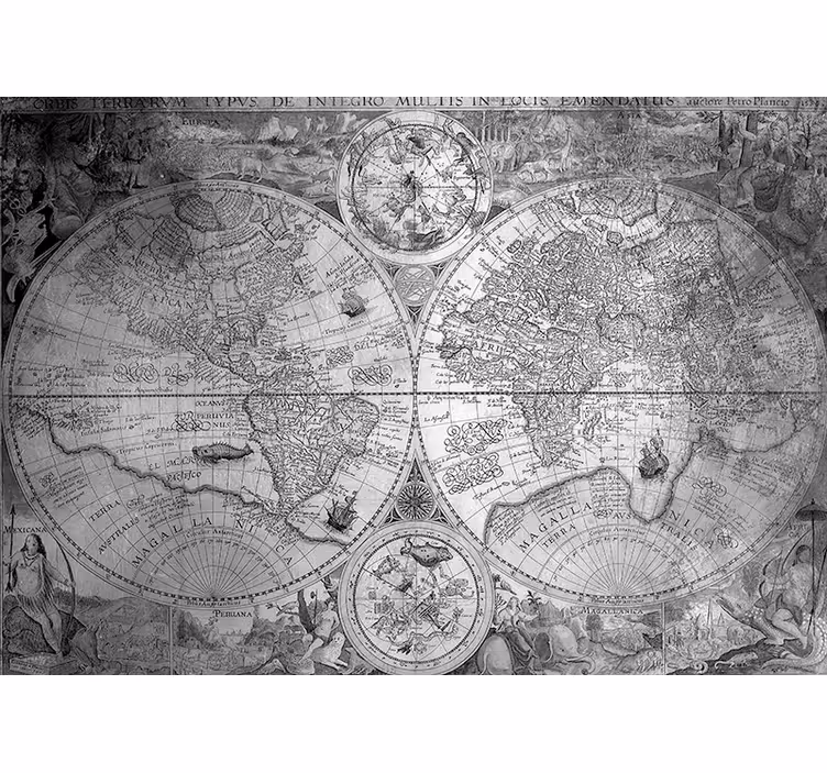 Wall mural world map detailed historical map - TenStickers