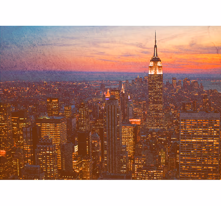 Empire State Sunset wall mural city - TenStickers
