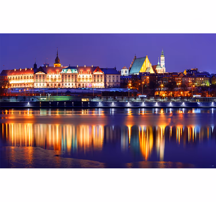 Historic Cityscape Reflection wall mural city - TenStickers