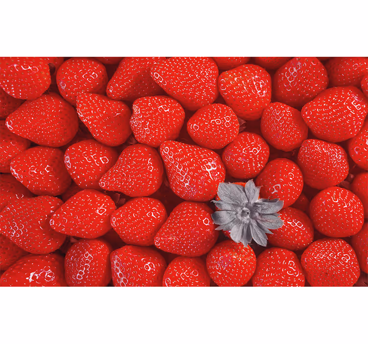 Strawberry and bloom flowers wall mural - TenStickers