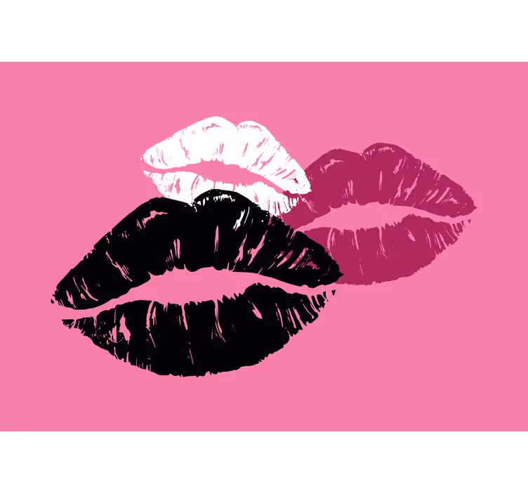 Kiss Imprint Art love wall mural - TenStickers