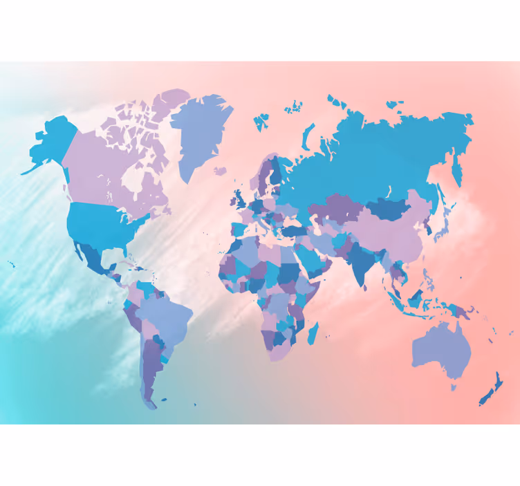 Wall mural world map colorful world map - TenStickers