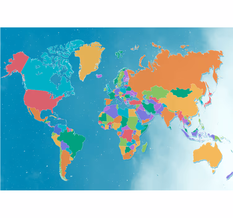 Wall mural world map interactive world map - TenStickers