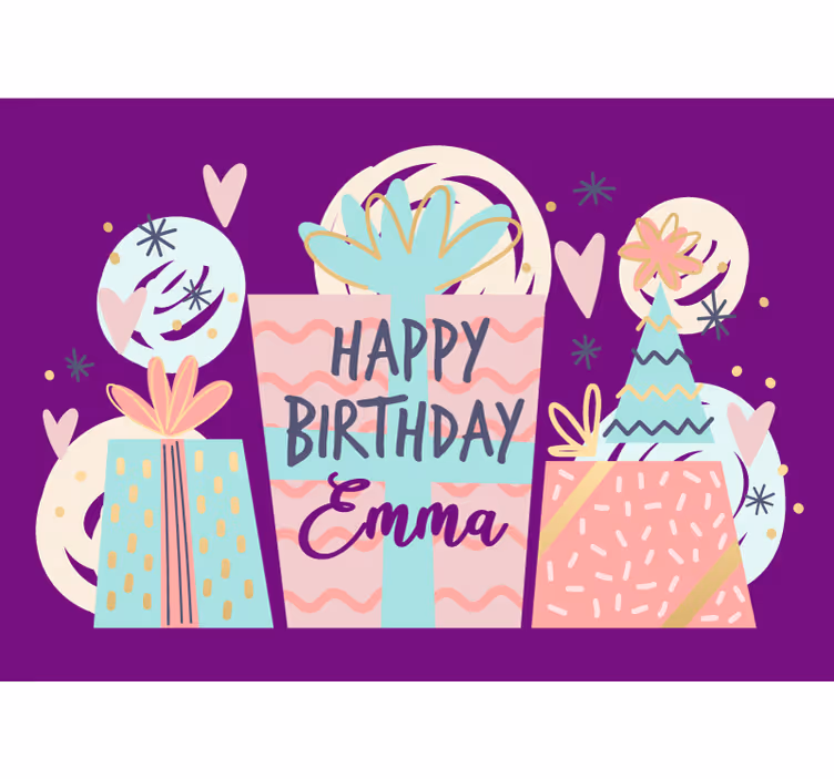 Wall mural text birthday gifts celebration - TenStickers