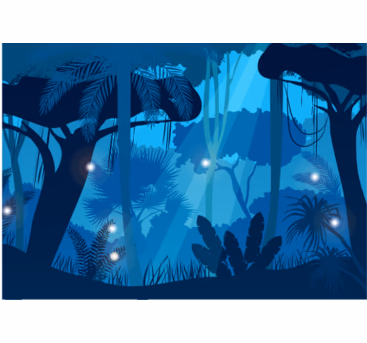 Vibrant Tropical Greenery wall mural jungle - TenStickers