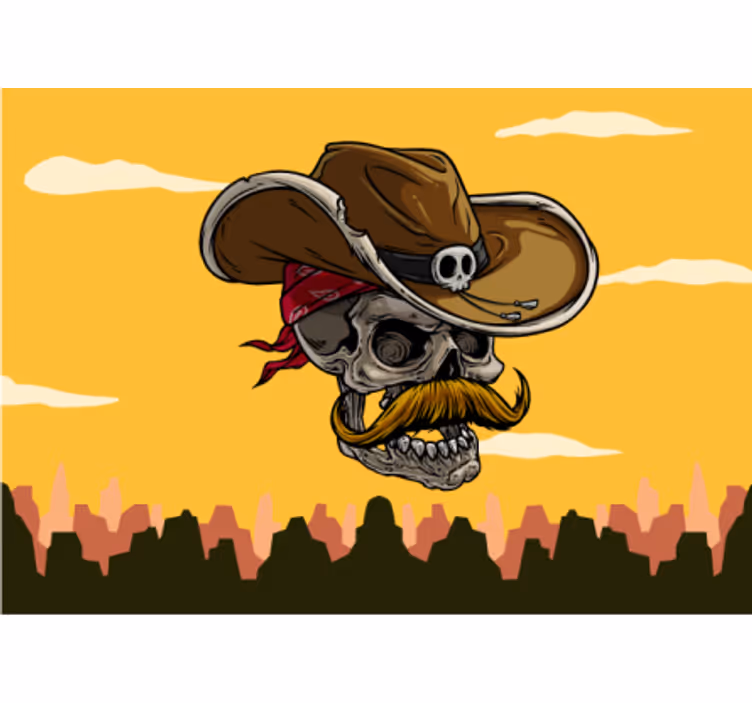 Cowboy Skull Design urban art wall mural - TenStickers