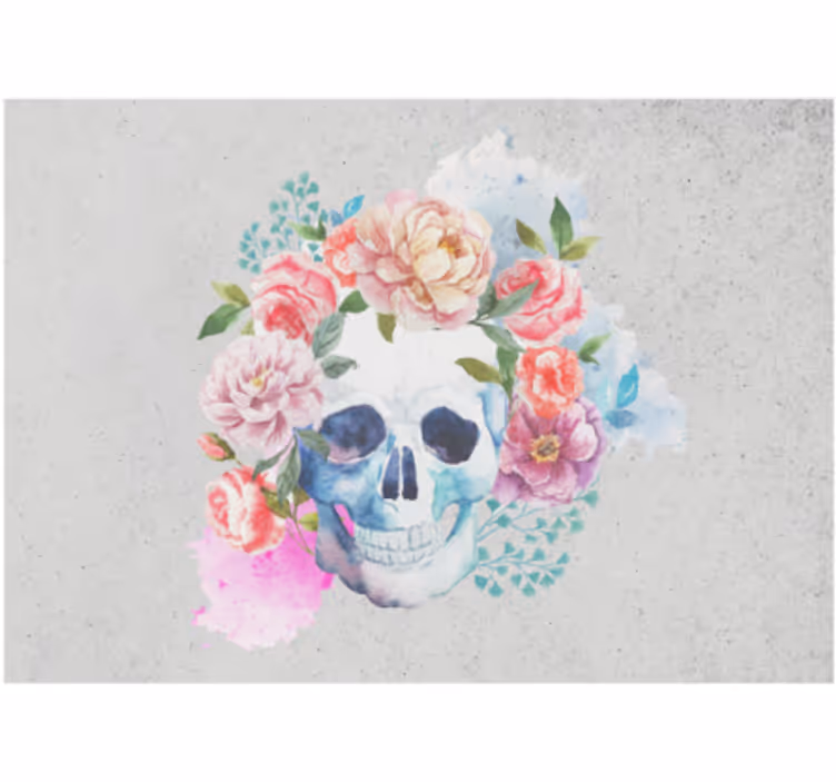 Floral Skull Art wall mural animals - TenStickers
