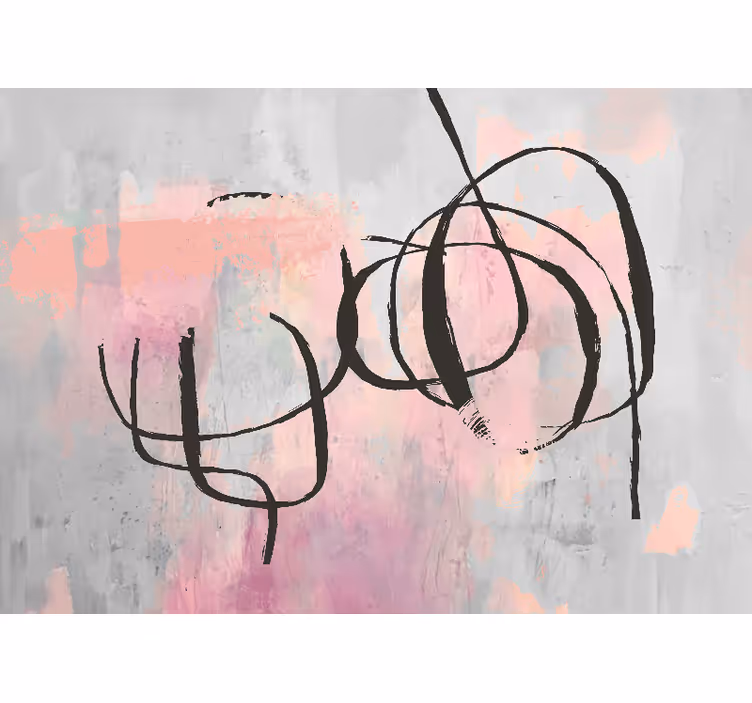 Abstract mural wallpaper with fluid curved lines - TenStickers