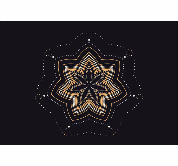 Intricate Star Pattern mandala wall mural - TenStickers