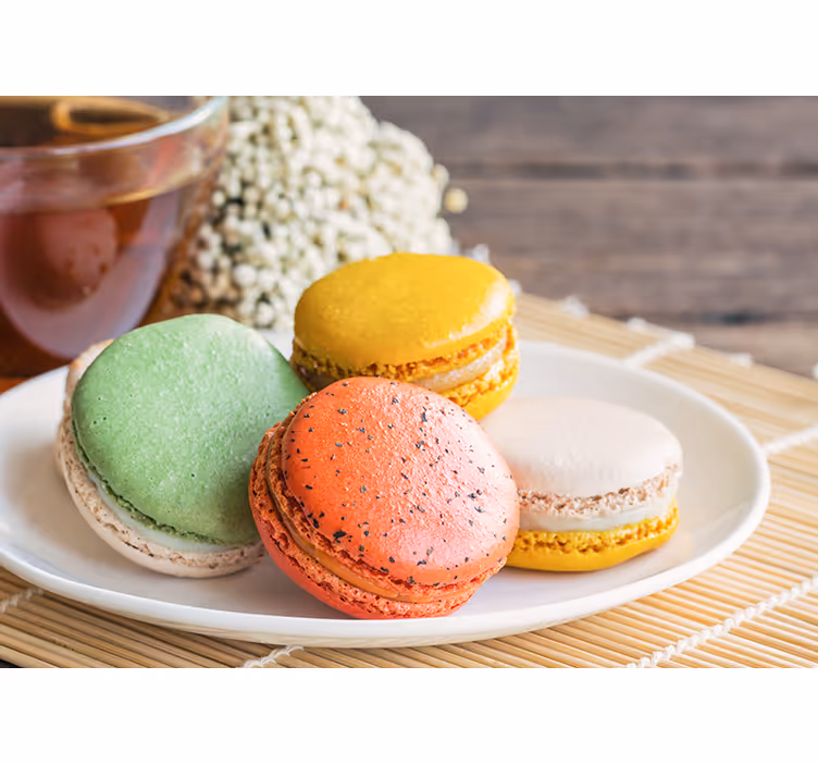 Colorful Macarons Delight wall mural text - TenStickers