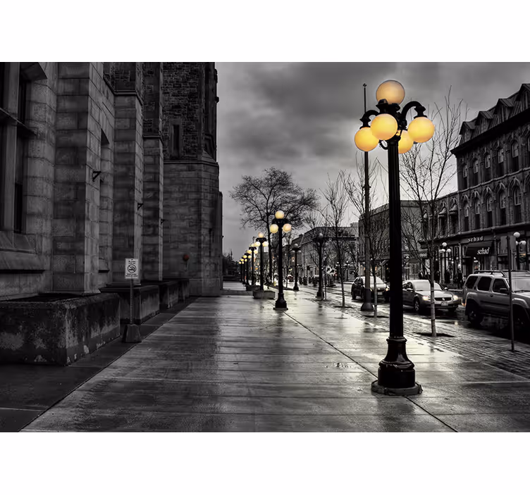 Wall mural city urban nightscape - TenStickers