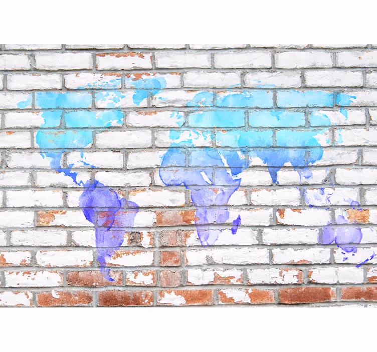 Global Map Splash wall mural world map - TenStickers