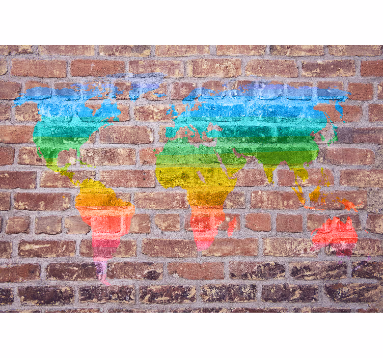 Wall mural world map colorful geographic design - TenStickers