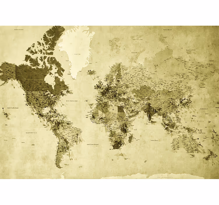 Wall mural world map vintage globe design - TenStickers