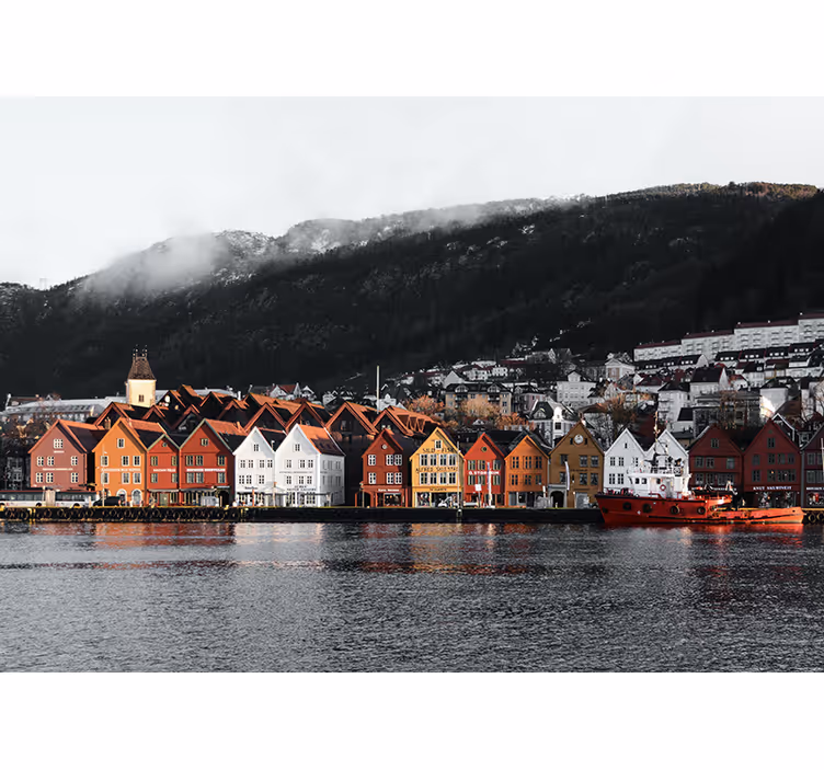 Bergen Waterfront Houses wall mural city - TenStickers