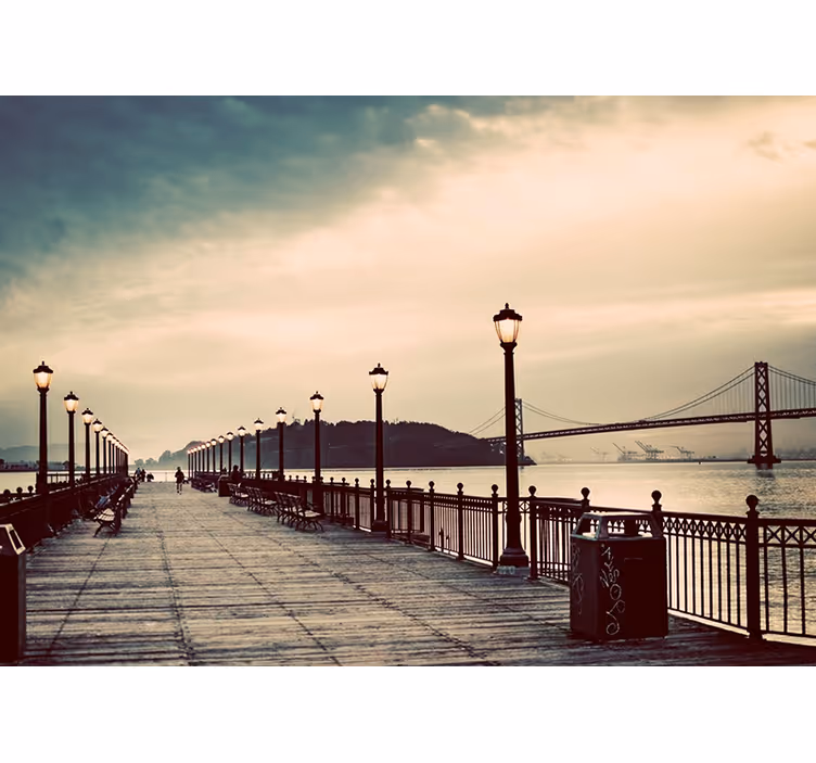 Scenic Waterfront View wall mural city - TenStickers