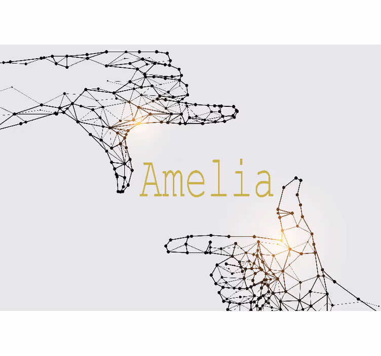 Interactive Hand Gesture personalized wall mural - TenStickers