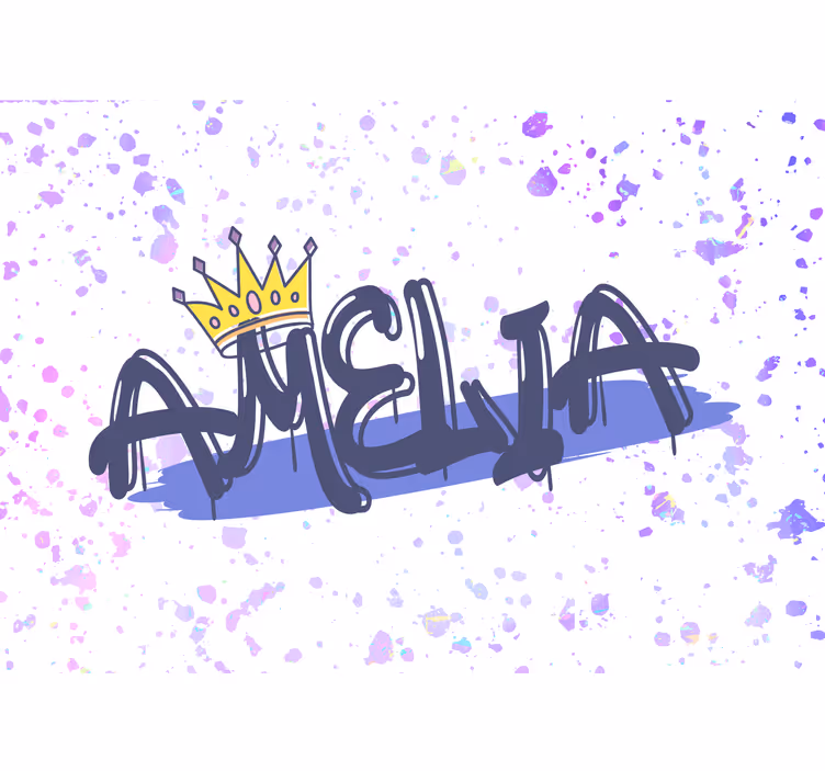 Wall mural text customized name design - TenStickers