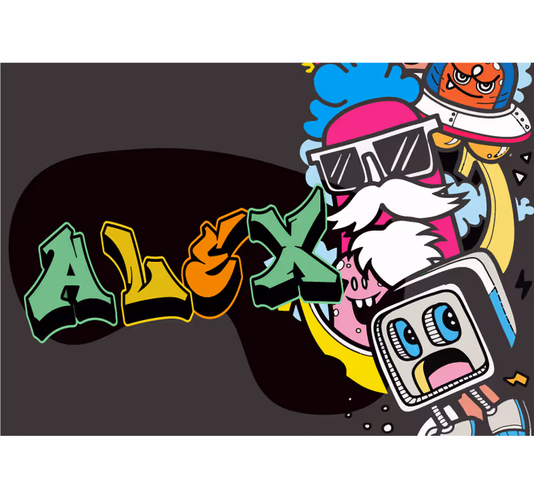 Urban art wall mural colorful character design - TenStickers