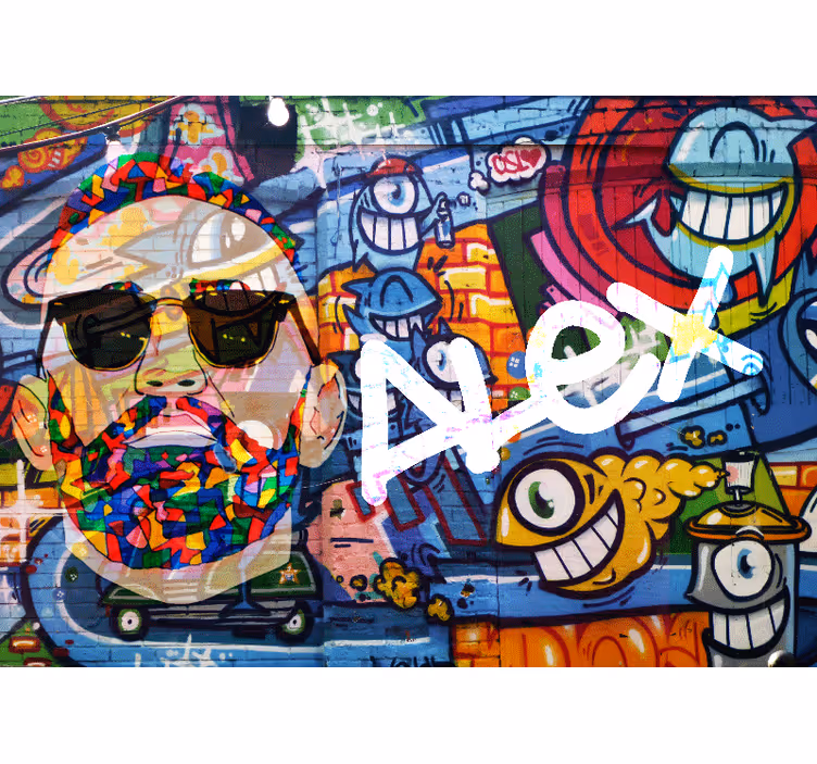 Urban art wall mural colorful urban portrait - TenStickers