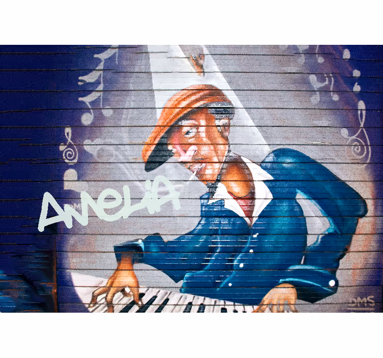 Musician with Hat urban art wall mural - TenStickers