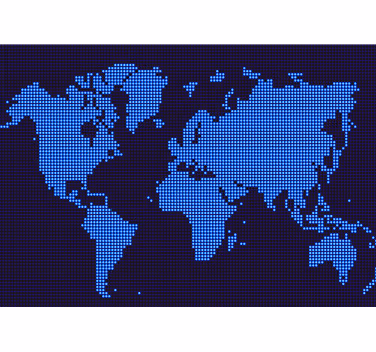 Pixelated Global Map wall mural world map - TenStickers