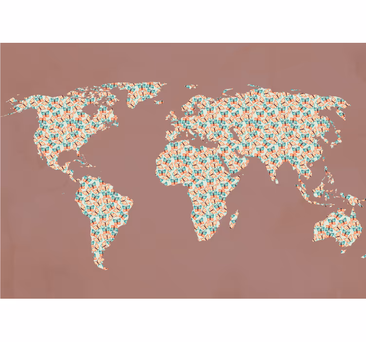 Wall mural world map global design - TenStickers