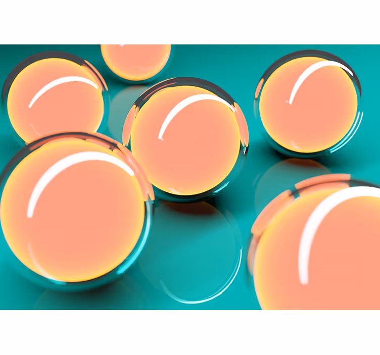 Floating Transparent Spheres abstract mural wallpaper - TenStickers