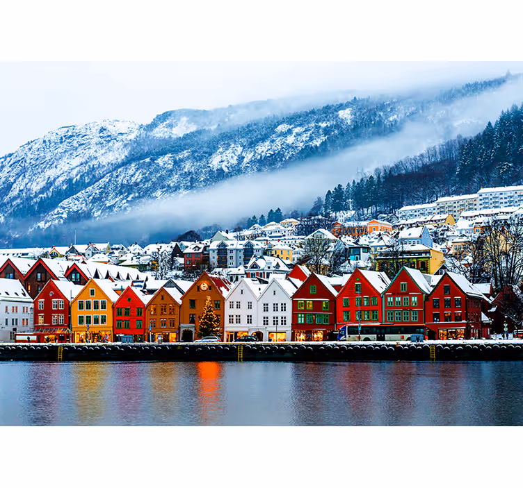 Colorful Waterfront Houses wall mural city - TenStickers