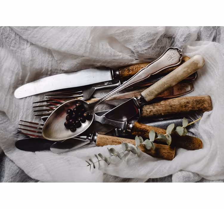 Vintage Utensils Ensemble kitchen wall mural - TenStickers