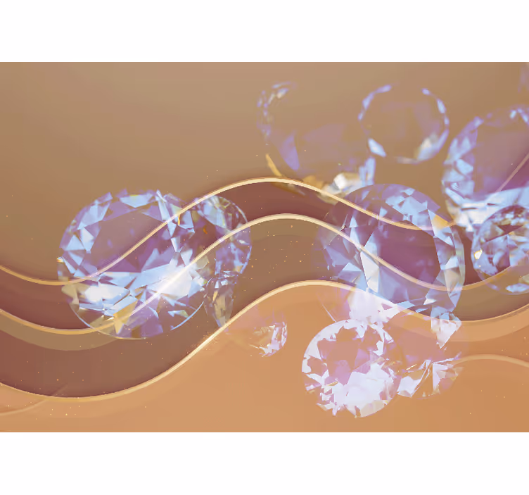 Sparkling Crystal Waves abstract mural wallpaper - TenStickers