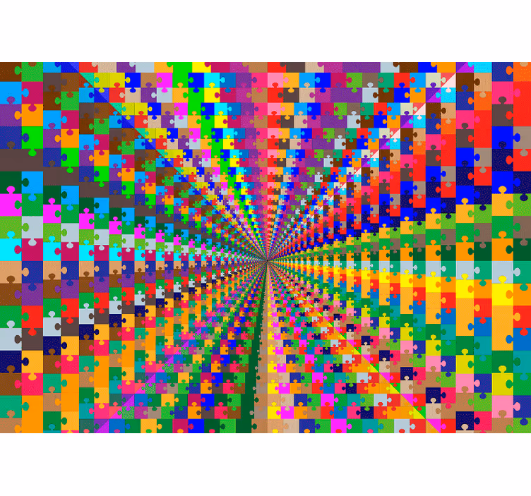 Puzzle explosion 3d mural wallpaper - TenStickers